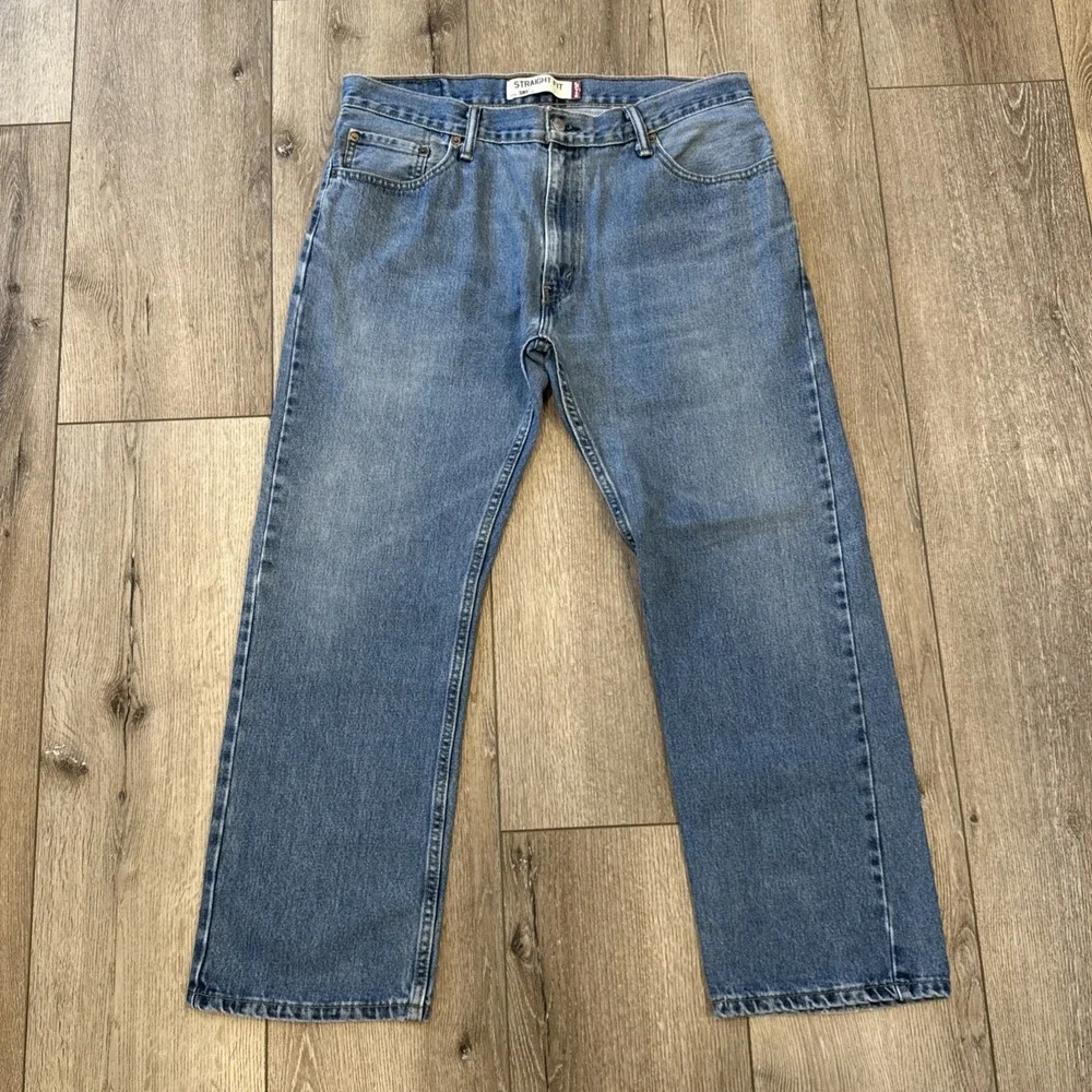 Levi's 505 Straight Fit Denim Jeans Mens 36x29 Darker‎ Wash 5 Pocket 100% Cotton
